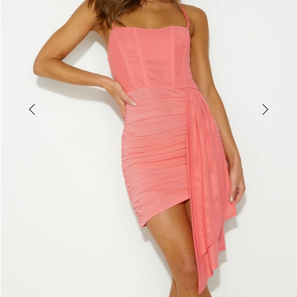 HELLOMOLLY GAL DRESSES UP MINI DRESS PINK 8  large NWT - Picture 1 of 16